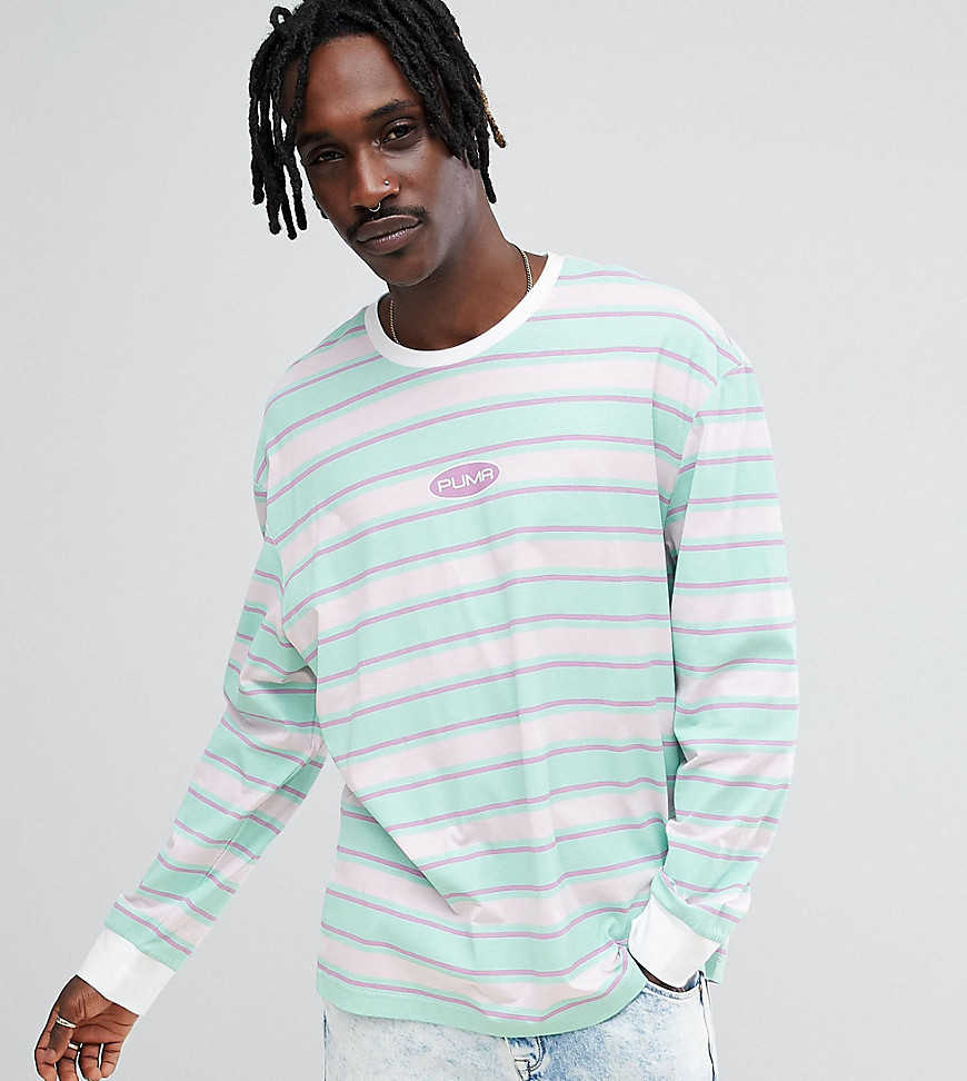 Puma Organic Cotton Retro Stripe Long Sleeve T Shirt In Pink At Asos, $26 |  Asos | Lookastic