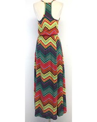 Ella Moss Bright Chevron Striped Maxi Dress