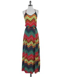 Ella Moss Bright Chevron Striped Maxi Dress