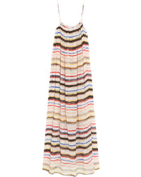 Marysia Swim Marysia Carmel Striped Cotton And Silk Blend Gauze Maxi Dress