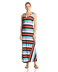 MSK Sleeveless Multicolored Striped Maxi Dress