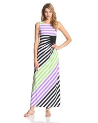 London Times Sleeveless Striped Maxi Dress