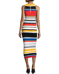 Alice + Olivia Jenner Striped Knit Midi Dress Multicolor