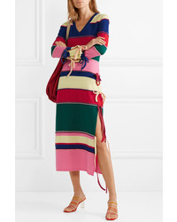 Rosie Assoulin Striped Wool Midi Dress