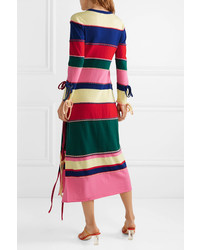 Rosie Assoulin Striped Wool Midi Dress