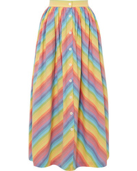 MDS Stripes Striped Cotton Poplin Midi Skirt