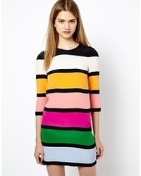 Sonia Rykiel Sonia By Shift Dress In Stripe Silk Multi