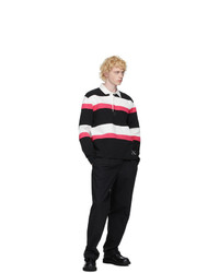 Valentino Black And Pink Jelly Block Long Sleeve Polo