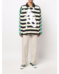 MSGM Cotton Stripe Pattern Polo Shirt
