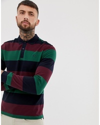 Fred Perry Enlarged Stripe Logo Sleeve Pique Polo In Navy