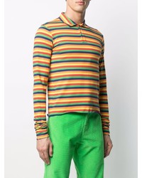 ERL Striped Long Sleeve Polo Shirt