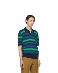 Dries Van Noten Navy And Green Mix Network Polo