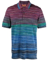 Missoni Stripe Pattern Short Sleeve Polo Shirt