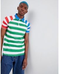 ASOS DESIGN Stripe Polo With Contrast Sleeves