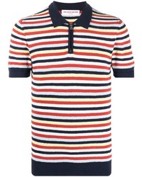 Orlebar Brown Stripe Print Knit Polo Shirt