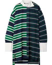 Monse Oversized Asymmetric Striped Stretch Jersey Mini Dress