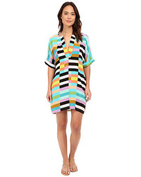 Multi colored Horizontal Striped Shirtdress