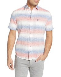 johnnie-O Donnie Classic Fit Stripe Short Sleeve Button Up Shirt