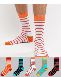 ASOS DESIGN Ankle Sock In Stripe Designs 5 Pack