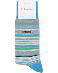 Calvin Klein Barcode Stripe Combed Cotton Ankle Socks