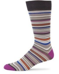 Saks Fifth Avenue Collection Mercerized Multi Stripe Socks
