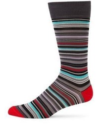 Saks Fifth Avenue Collection Mercerized Multi Stripe Socks