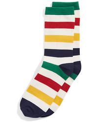 Hudsons Bay Company Yipes Stripes Socks White Multi Stripe