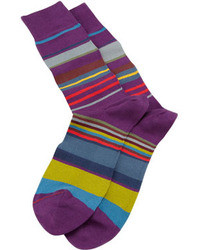 Paul Smith Peg Stripe Socks Purple