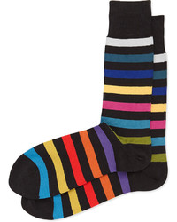 Paul Smith Rainbow Stripe Socks Black