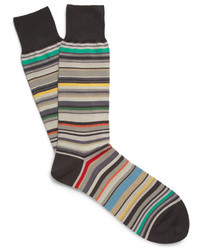 Paul Smith Shoes Accessories Striped Cotton Blend Socks