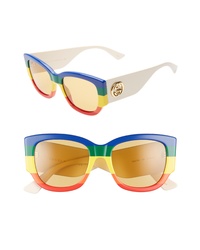 Gucci 53mm Striped Cat Eye Sunglasses