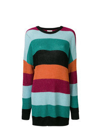 Multi colored Horizontal Striped Sweater Dress