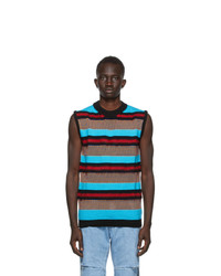 Multi colored Horizontal Striped Sweater Vest