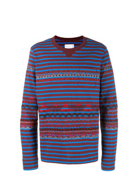 Sacai Striped Embroidered Sweatshirt