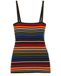 Dolce & Gabbana Striped Ribbed Cotton Blend Camisole