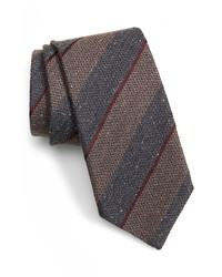 Canali Stripe Silk Wool Tie