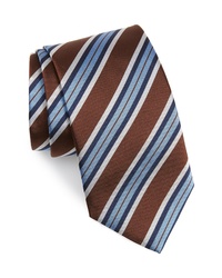 David Donahue Stripe Silk X Long Tie