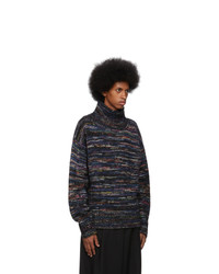 Dries Van Noten Black Wool Marled Sweater