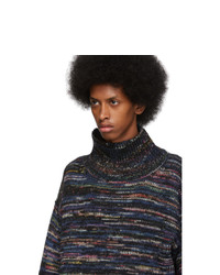 Dries Van Noten Black Wool Marled Sweater