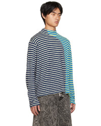 Sunnei Blue Striped Long Sleeve T Shirt