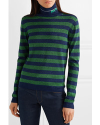 Prada Metallic Wool Blend Turtleneck Sweater
