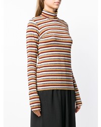 Antonio Marras Stripe Metallic Turtleneck Sweater