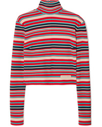Prada Striped Ribbed Knit Sweater