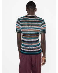 Wales Bonner Jose Striped Knitted Polo Shirt