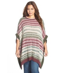 Vince Camuto Two By Marled Intarsia Stripe Poncho