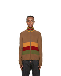 Multi colored Horizontal Striped Zip Sweater