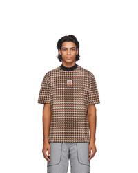 Multi colored Houndstooth Crew-neck T-shirt