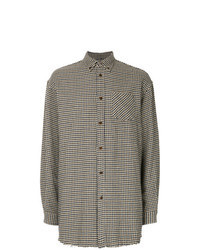 Multi colored Houndstooth Long Sleeve Shirt