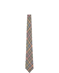 tss Multicolor Linen Houndstooth Tie