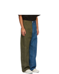 NAMESAKE Blue And Green Paneled Maurice Jeans
